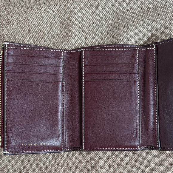 Tory Burch Burgundy Leather Wallet - Picture 2 of 8